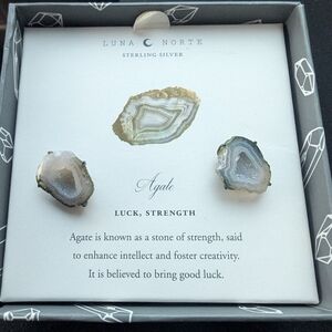 Luna Norte Sterling Silver Agate Earrings